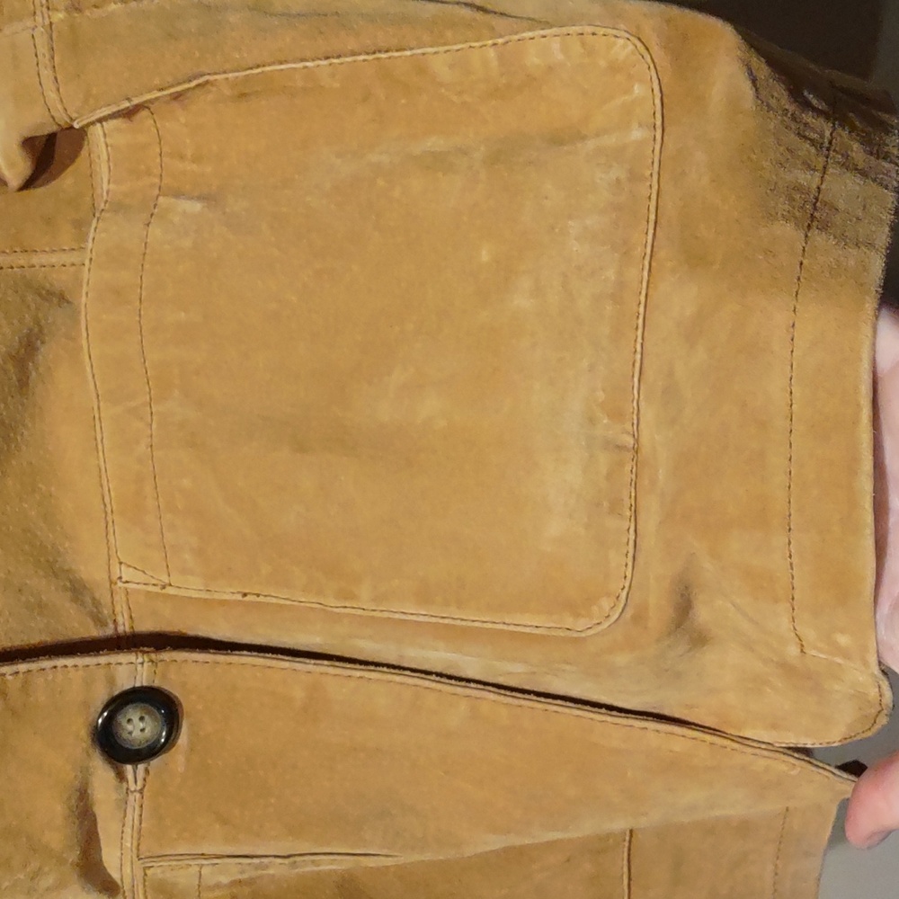 Suede Leather Tan, Camel Color Jacket, S - Picture 6 of 11